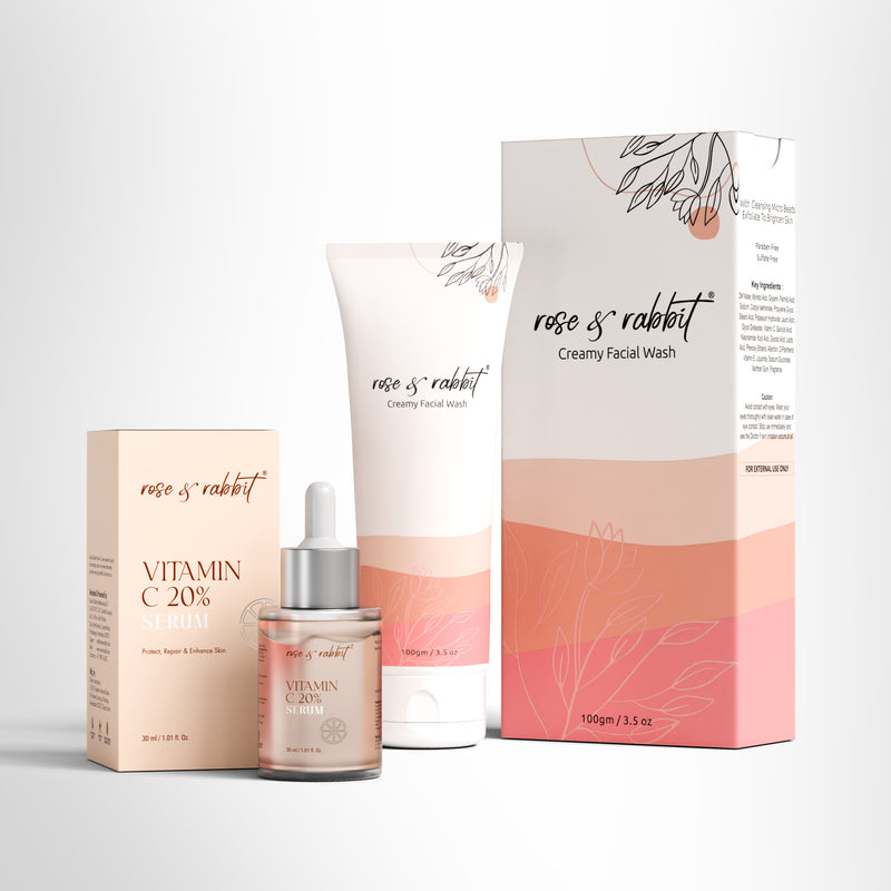Vitamin C 20% Serum + Creamy Facial Wash Combo