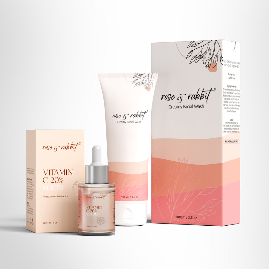 Vitamin C 20% Serum + Creamy Facial Wash Combo